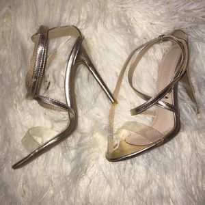 Public Desire Serene Clear & Gold Heels